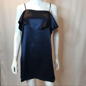 BLUE SATIN MINI DRESS
